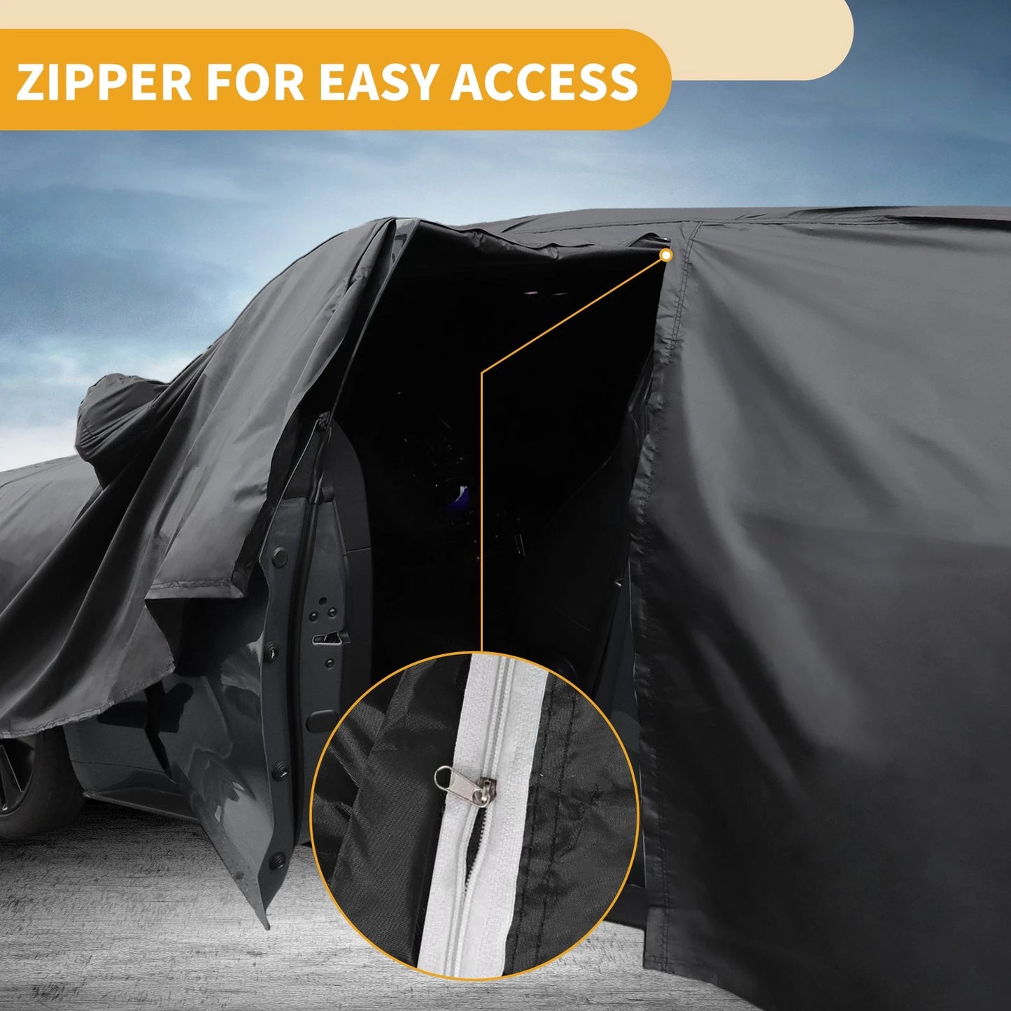 Waterproof All Weather Car Cover for Lexus LX (2016-2023) - Black 190T-PU