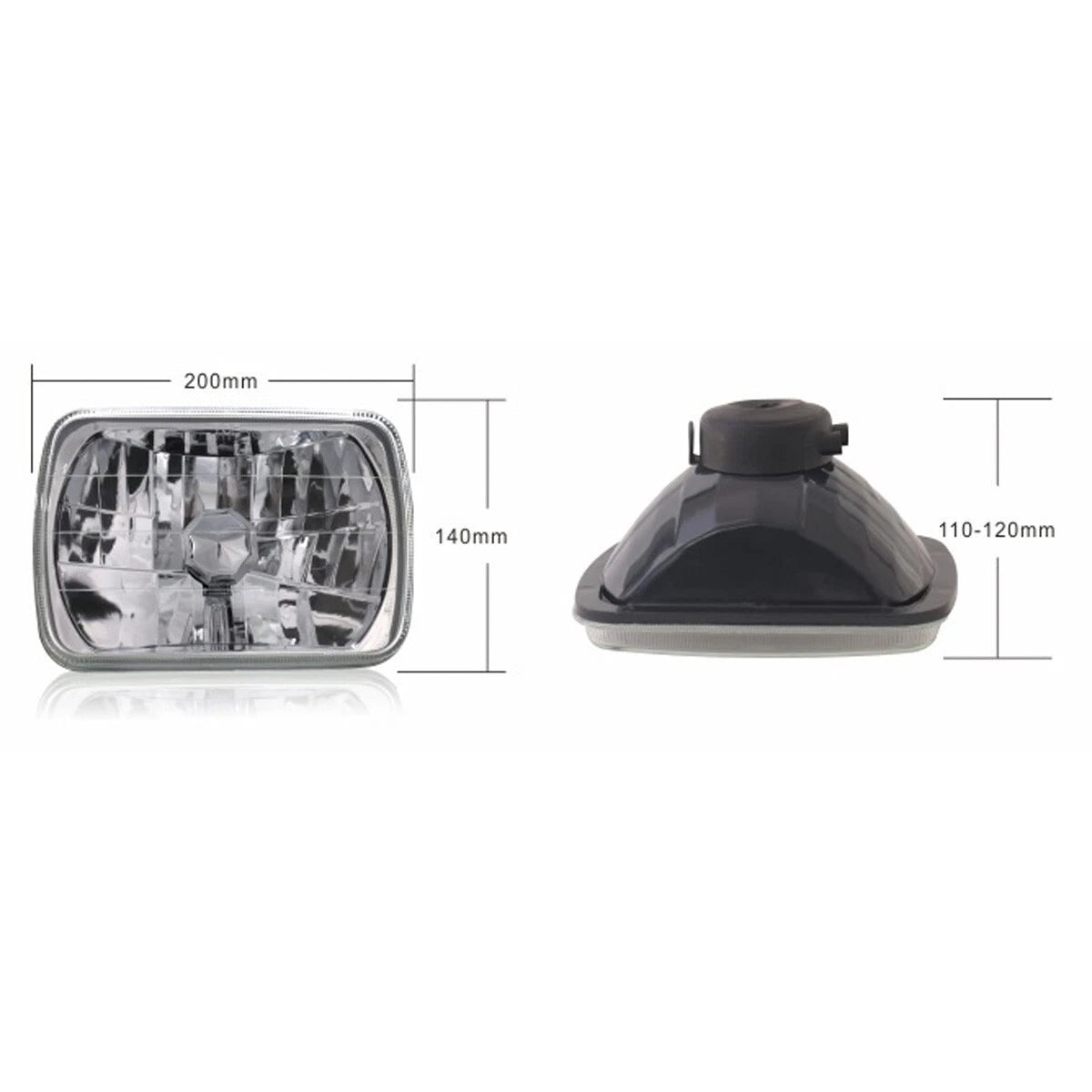 2 x Crystal Clear Lens Chrome Headlights for Mazda RX-7 FC3S (1986-1992)