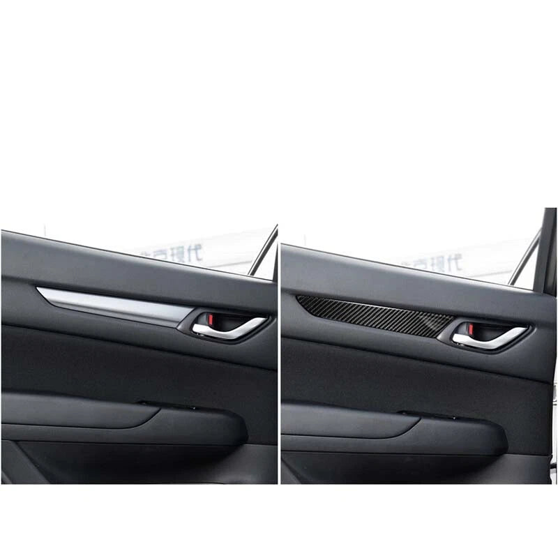 4pcs Carbon Fiber Side Door Panel Decor Trim Fit For Mazda CX-5 2017-2018