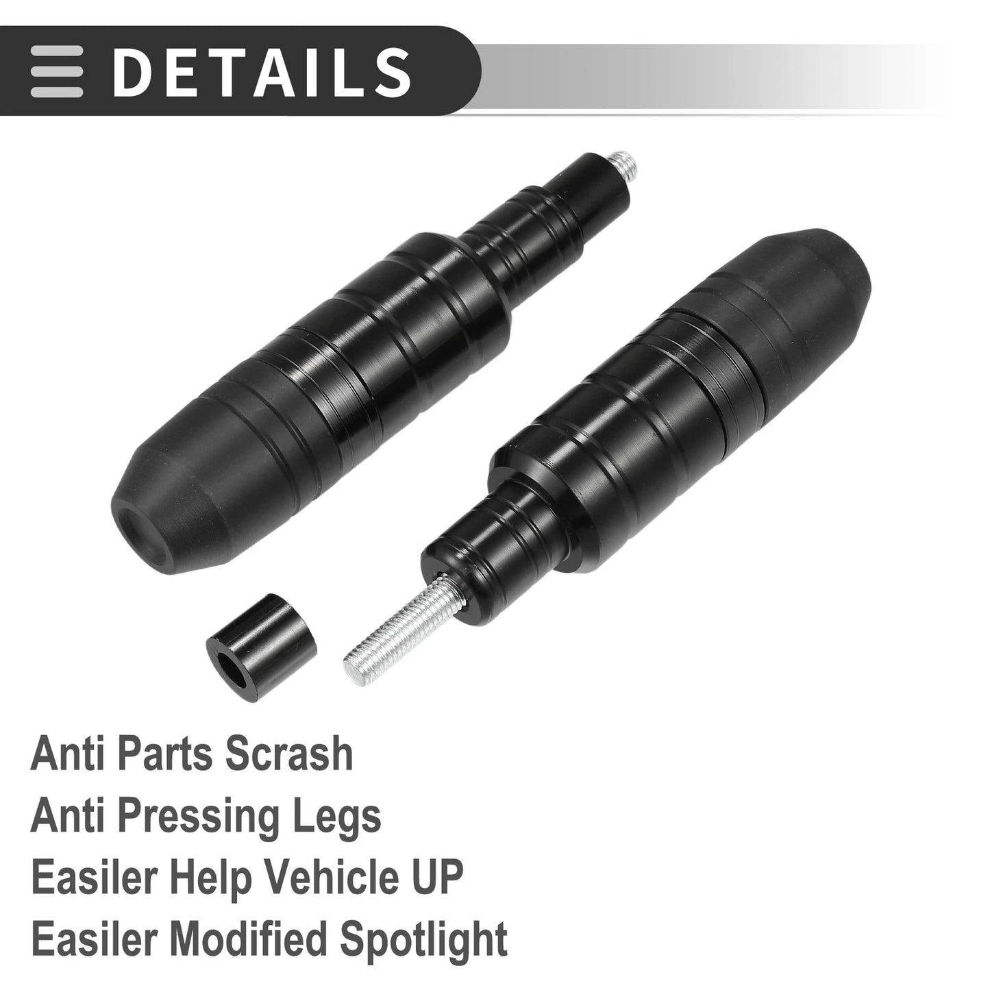 Motorcycle Frame Slider Exhaust Anti-Crash Protector for Honda  2 x Black