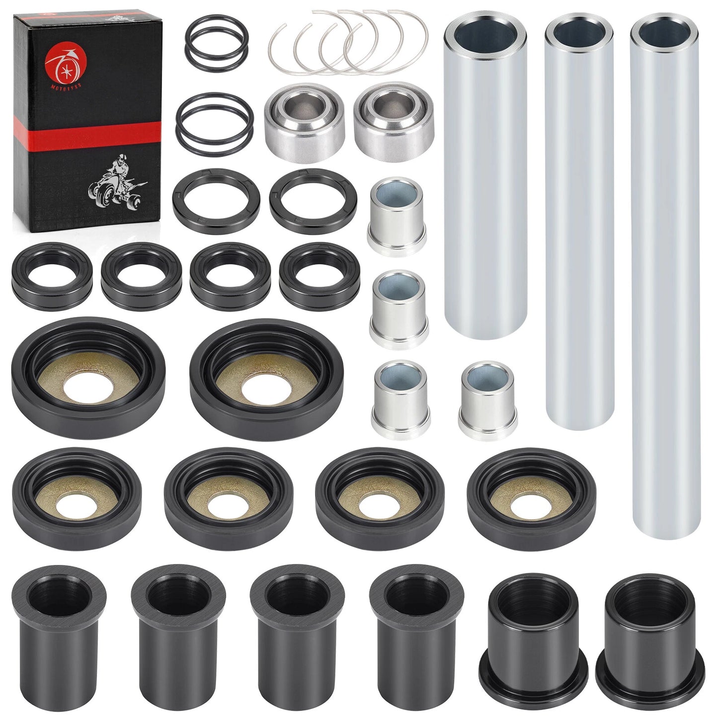 2 x Rear Upper & Lower A-Arm Bushing Shaft Kit for Honda Rincon (2003–2009)