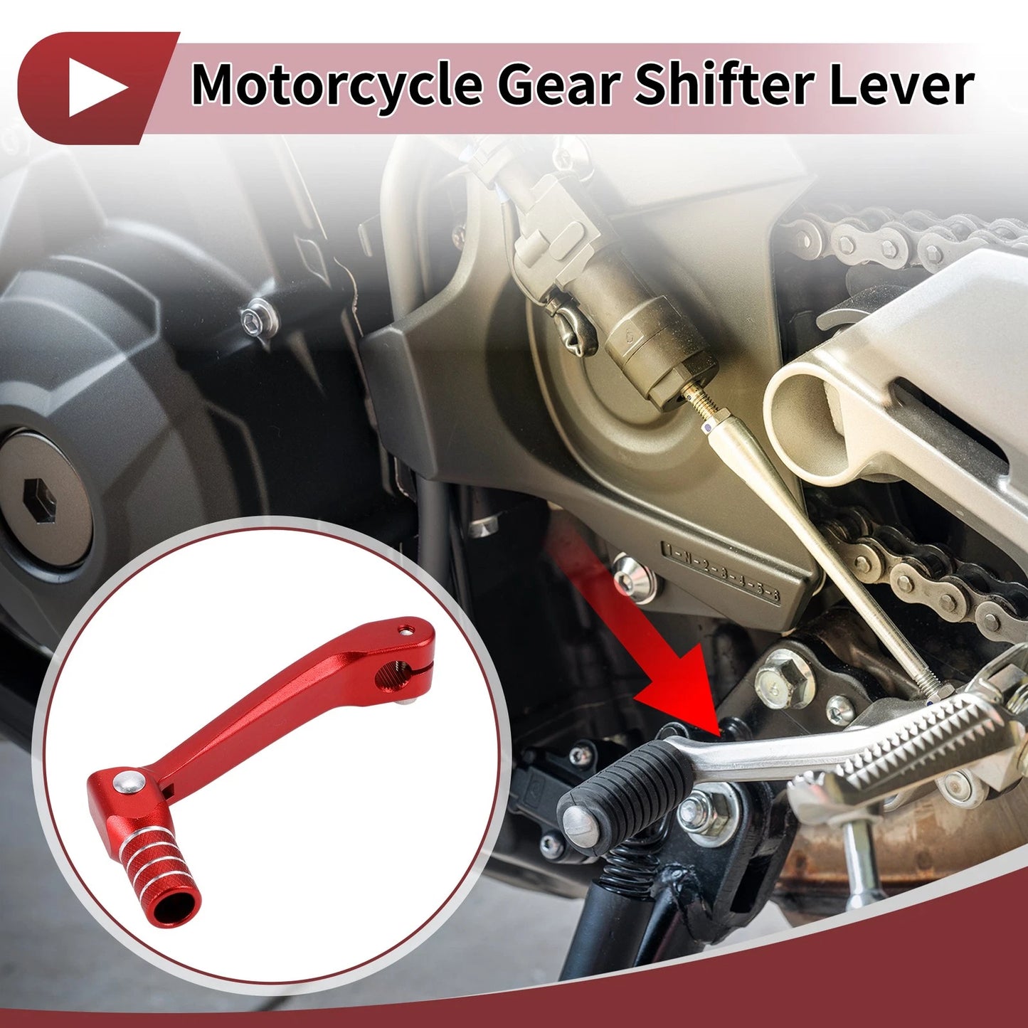 Folding Motorcycle Gear Shifter Lever for Honda CRF150F (2003-2017) Red