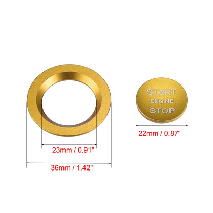 Gold Tone Start Stop Button Cover Kit for Land Rover Discovery, Range Rover