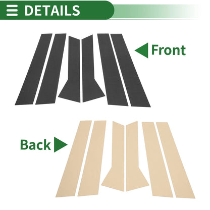 6 Pcs Door Pillar Window Trim for BMW X1 (2023-2024) Carbon Fiber Black