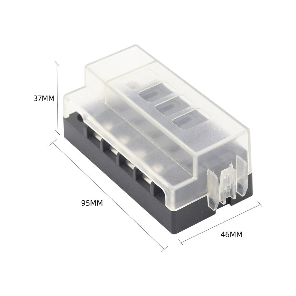 4-Way Compact Fuse Box 30A DC 32V for Universal Vehicles