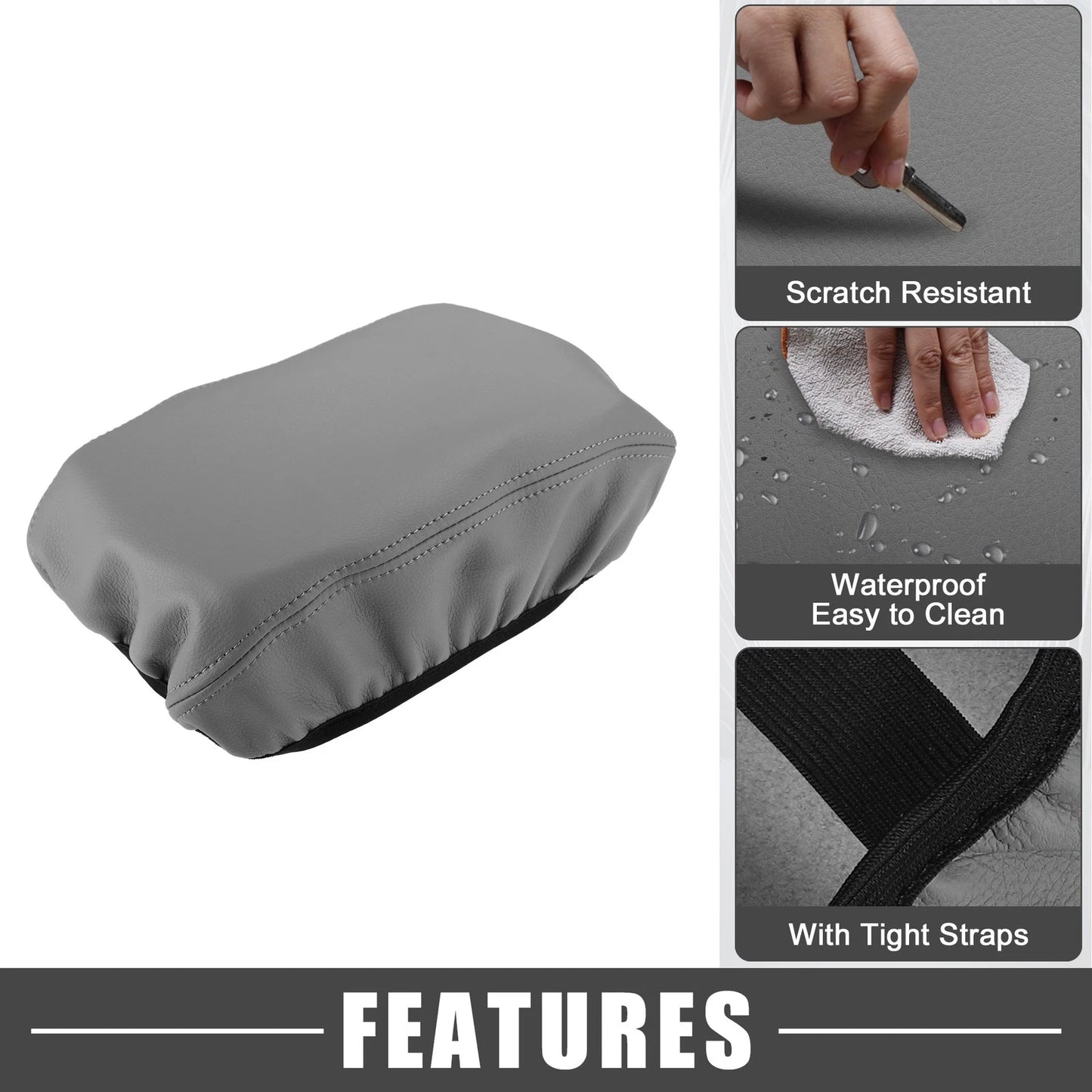 Arm Rest Box Cover for Subaru Forester (2019-2023) Faux Leather Gray