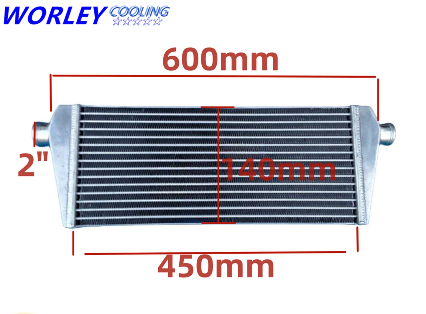 600 x 140 x 70mm Front Mount Intercooler for Universal