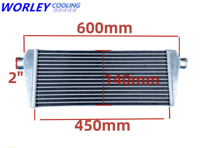 600 x 140 x 70mm Front Mount Intercooler for Universal