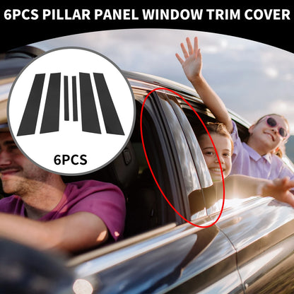6 x Car Pillar Window Trim Covers for BMW 3 Series E90 Sedan (2005-2012)