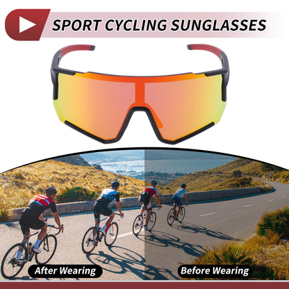 Goggles / Motorcycle Riding Goggles Red Lens Black Frame PC Sunglasses