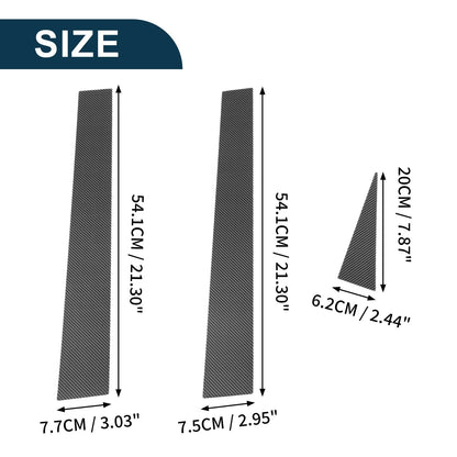 6 Pcs Door Pillar Window Trim for Toyota Sienna (2002-2009) Carbon Fiber Black