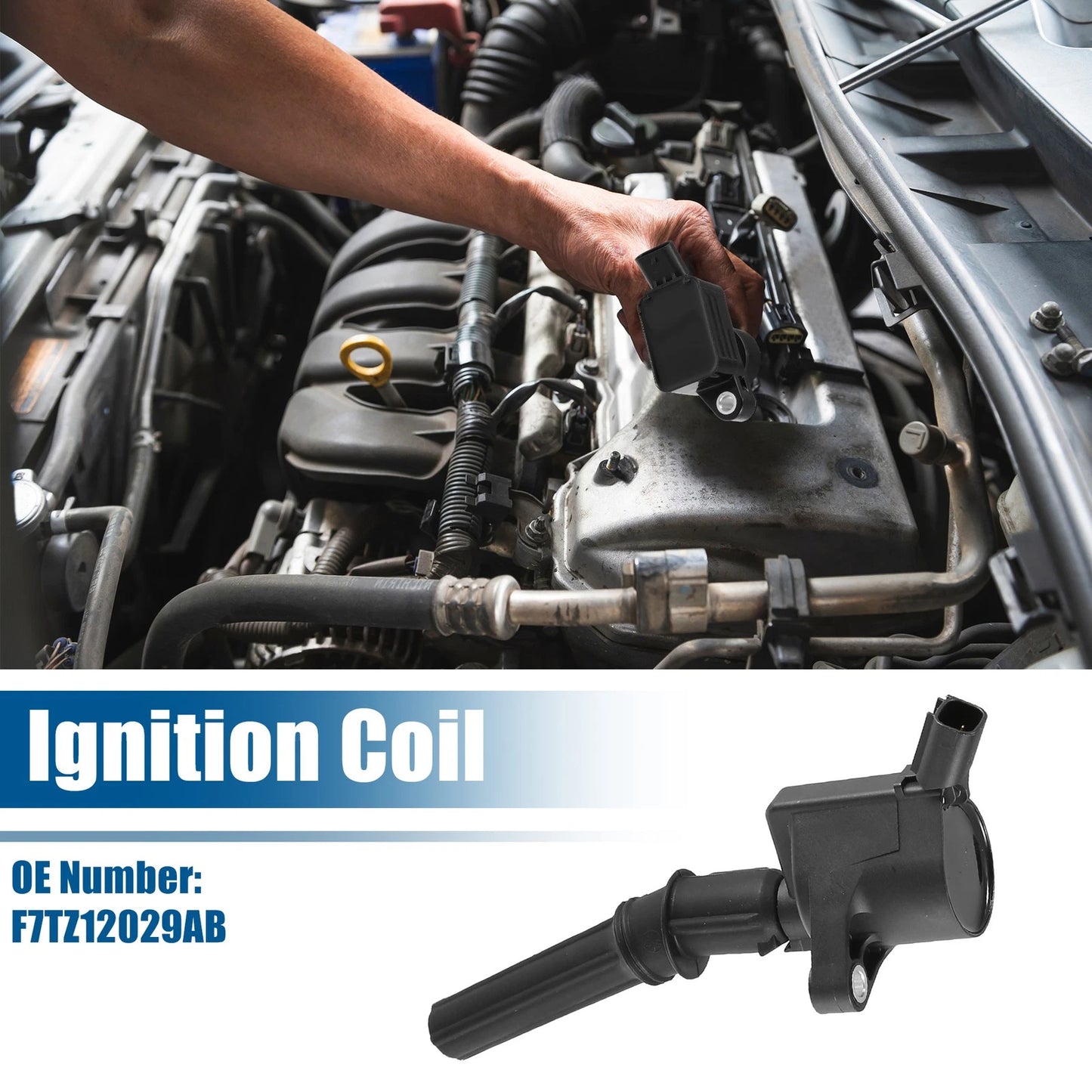 Ignition Coil for Ford F-150, F-250, F-350 (1997-2003) - Black Rubber Metal