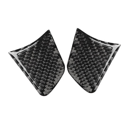 Carbon Fiber Black Steering Wheel Panel Cover Trim for Audi A6 A7 (2012-2018)