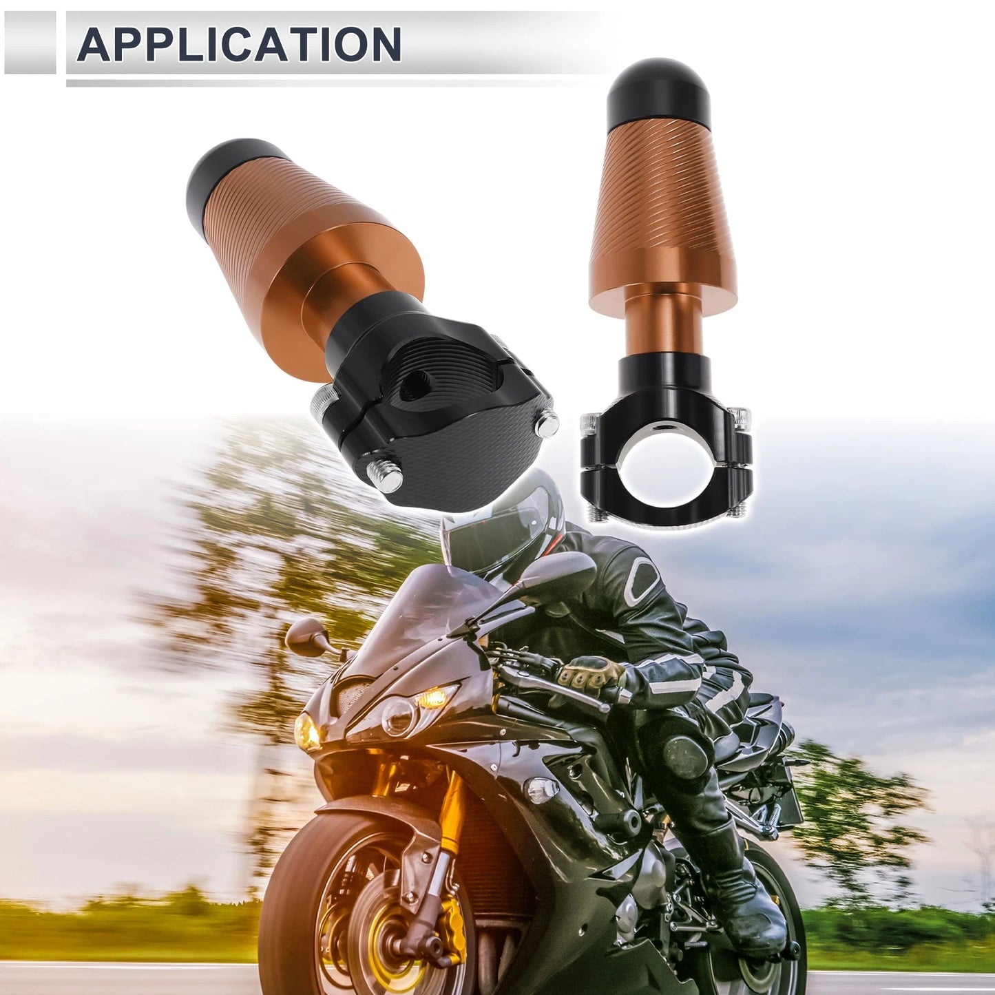 Aluminum Alloy Motorcycle Slider Frame - 2 x Orange for Make Model