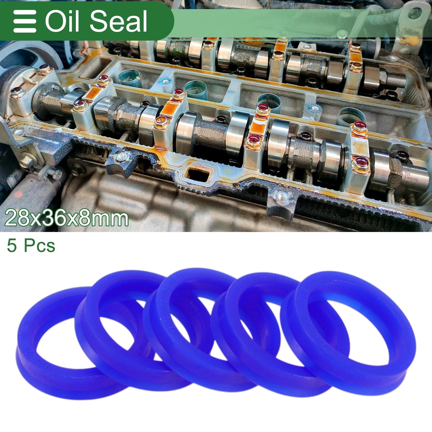 Oil Seal / 28x36x8mm 5 Pcs / Rotary Shaft Seal TPU for Make Model