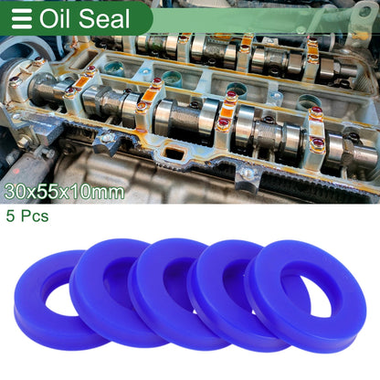 Oil Seal TPU Rotary Shaft Seal 30x55x10mm High Pressure Blue 5 Pcs