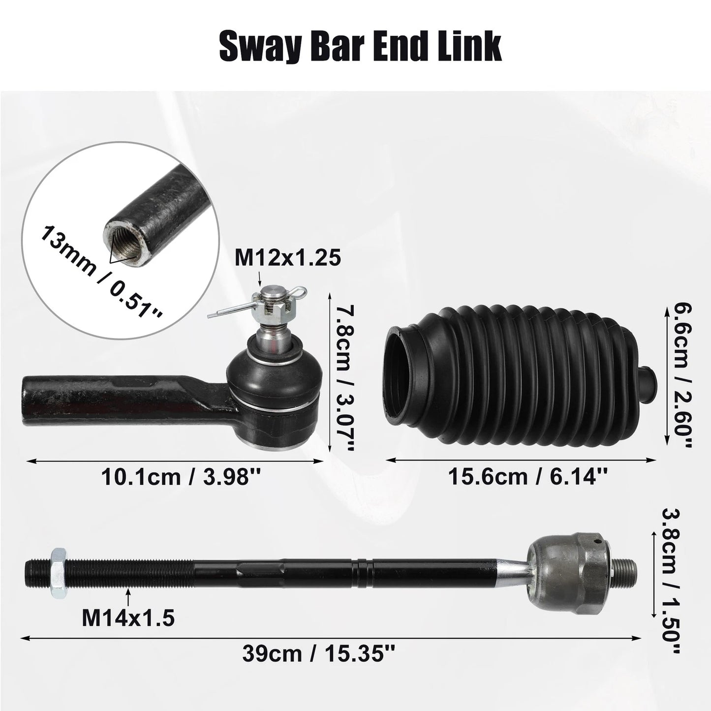 6 Pcs Tie Rod End Links for Toyota Matrix (2003-2008)