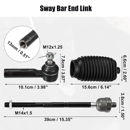 6 Pcs Tie Rod End Links for Toyota Matrix (2003-2008)