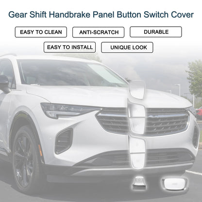 Gear Shift Handbrake Button Switch Cover for Buick Envision Silver Tone 1 Set