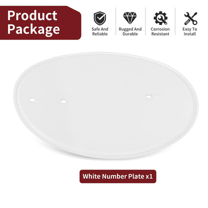 Front Side White Number Plate for Honda Z50/Z50R 1979-1987, MR50/XR75 1974-1978