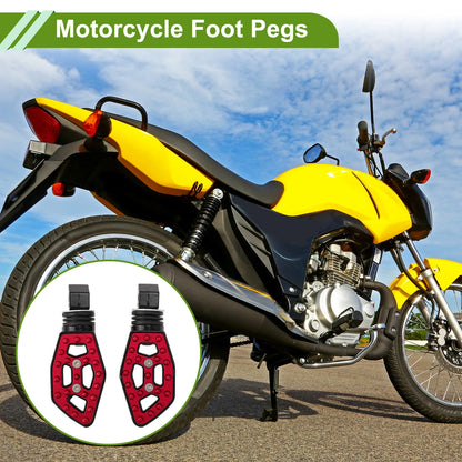 Motorcycle FootPegs 5.1" Rear Footrest Aluminum Alloy Foot Pedal Red 1 pair