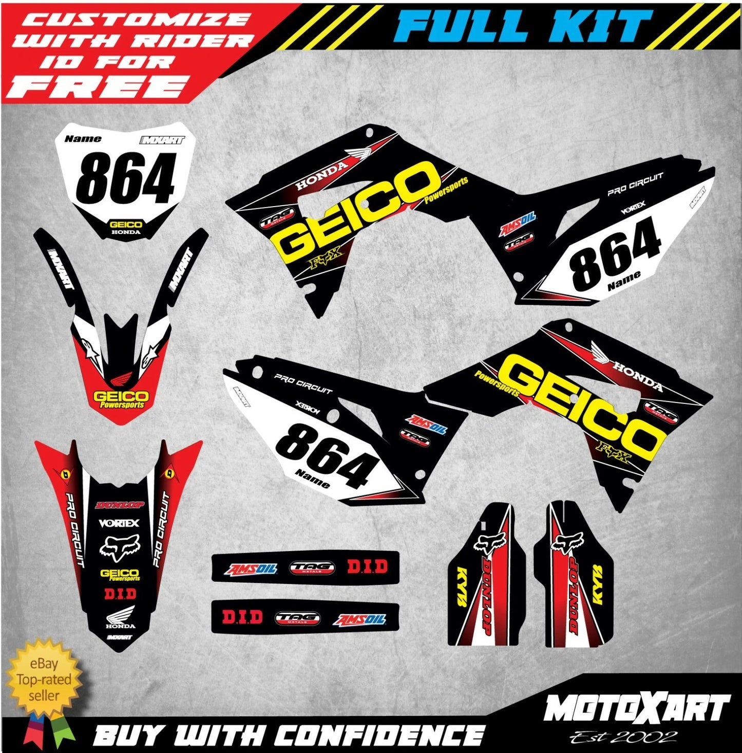 Full Custom Graphic Kit for Honda CRF 250 (2018)