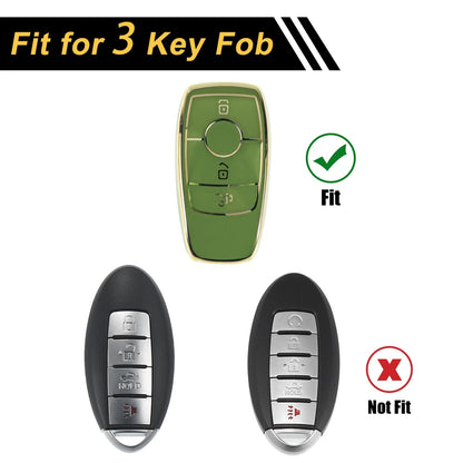TPU Car Key Case for Mercedes Benz E Class 3 Button (2017-2023)