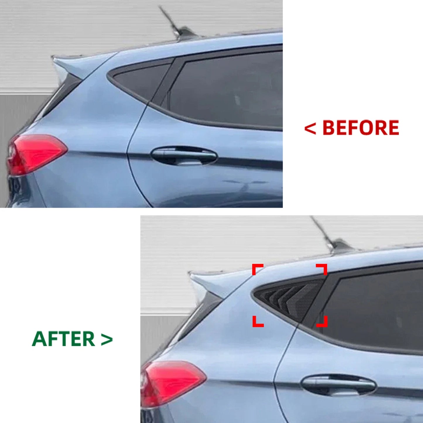 Rear Window Side Louver Trim for Ford Fiesta MK8 (2018-2024)