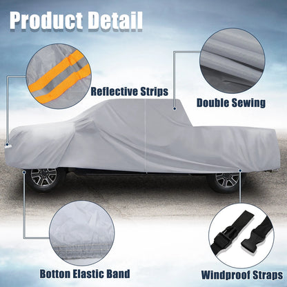 Pickup Truck Cover for Ford F150 Crew Cab 4 Door (2004-2021) Gray Sun Rain Protection