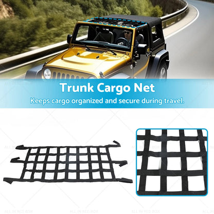 Roof Cargo Net Storage Hammock for Jeep Wrangler TJ JK (1997-2018)