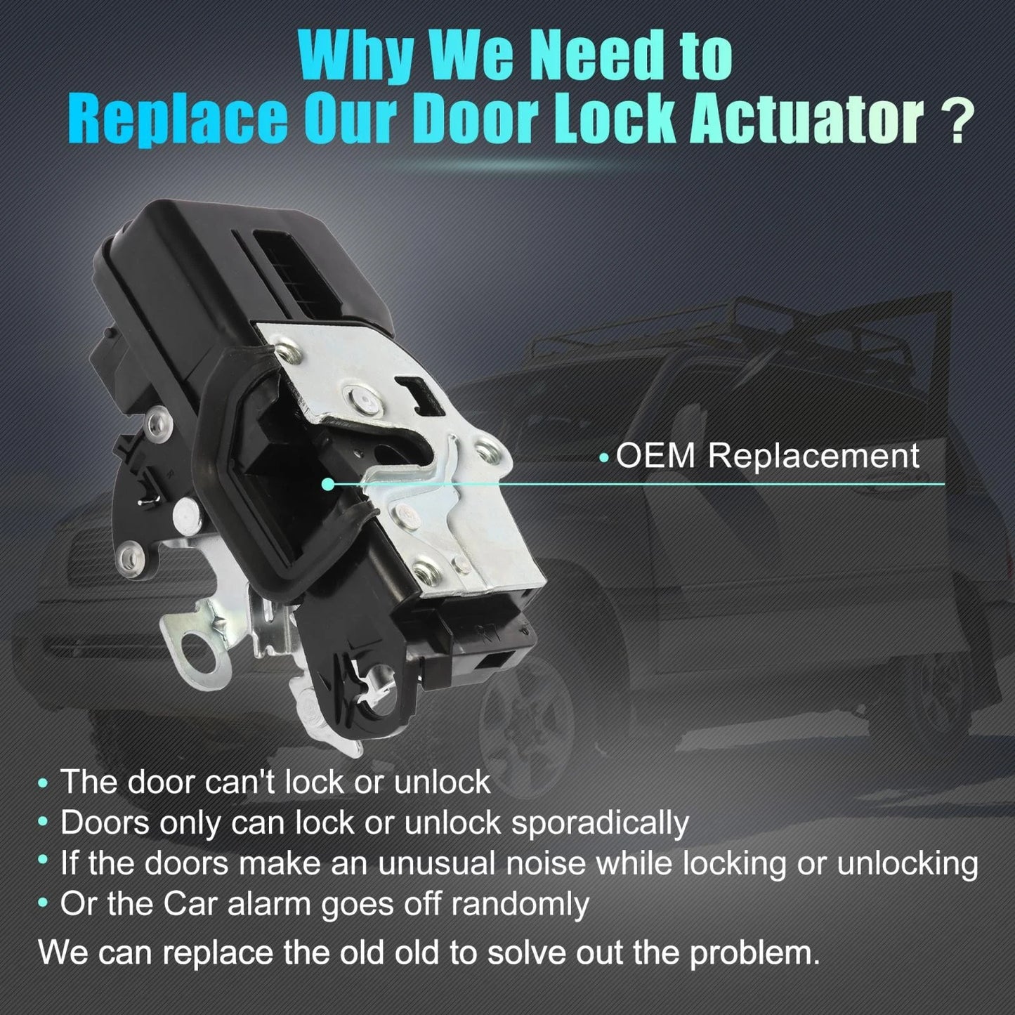 Front Right Passenger Side Door Lock Actuator Motor for Chevy GMC Silverado