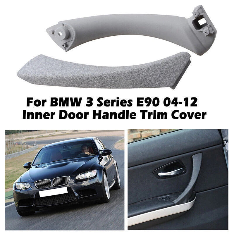 Gray Inner & Outer Door Handle Trim Cover for BMW E90 328i (2007-2013)