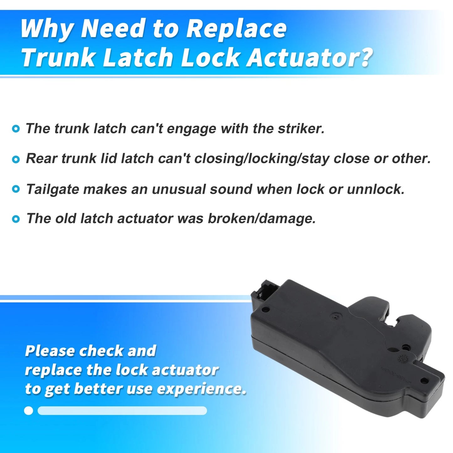 Rear Trunk Latch Lock Actuator for Peugeot 206 SW (2002-2010)