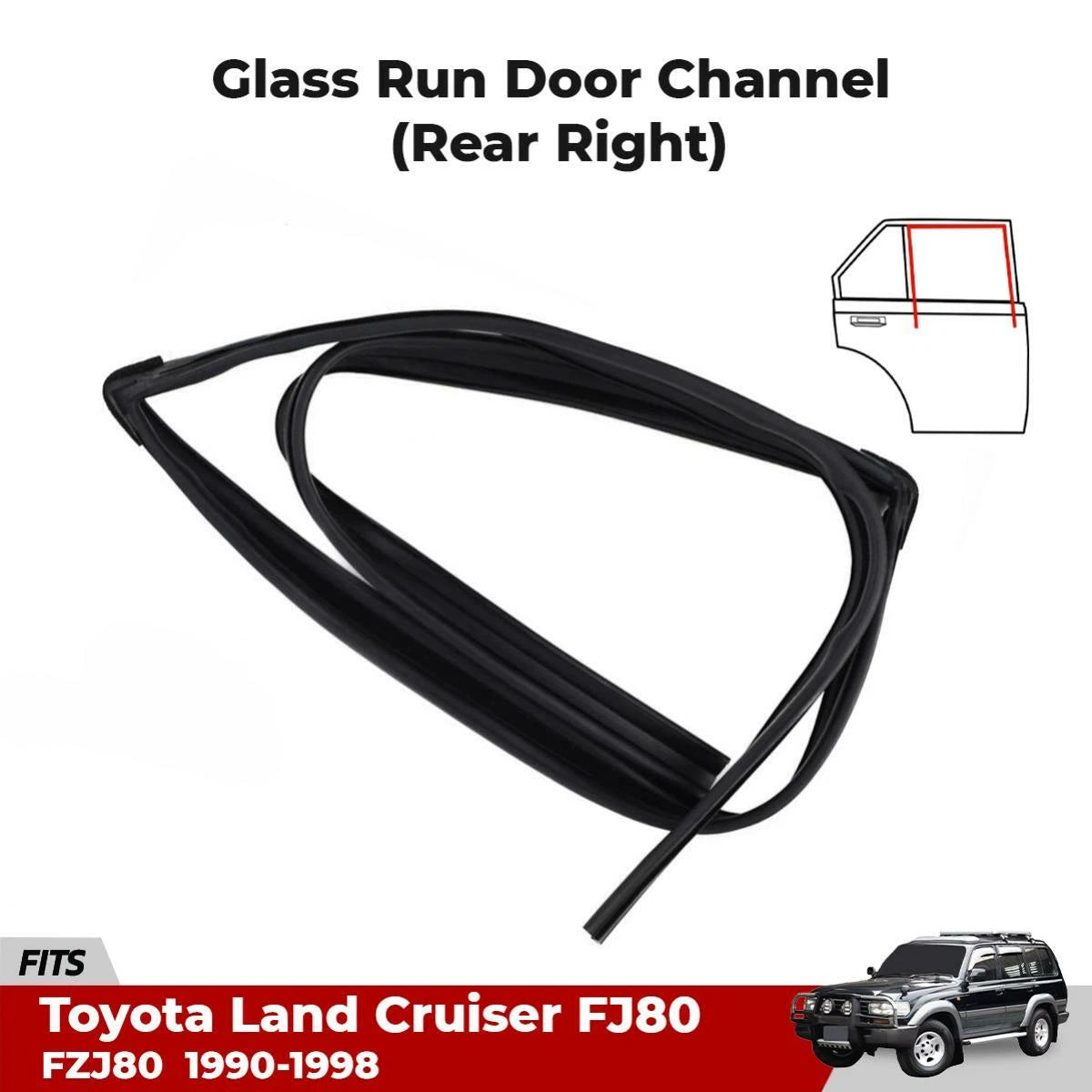 Right Rear Door Glass Run Channel Fits Toyota Land Cruiser FZJ HZJ FJ80 1990-98