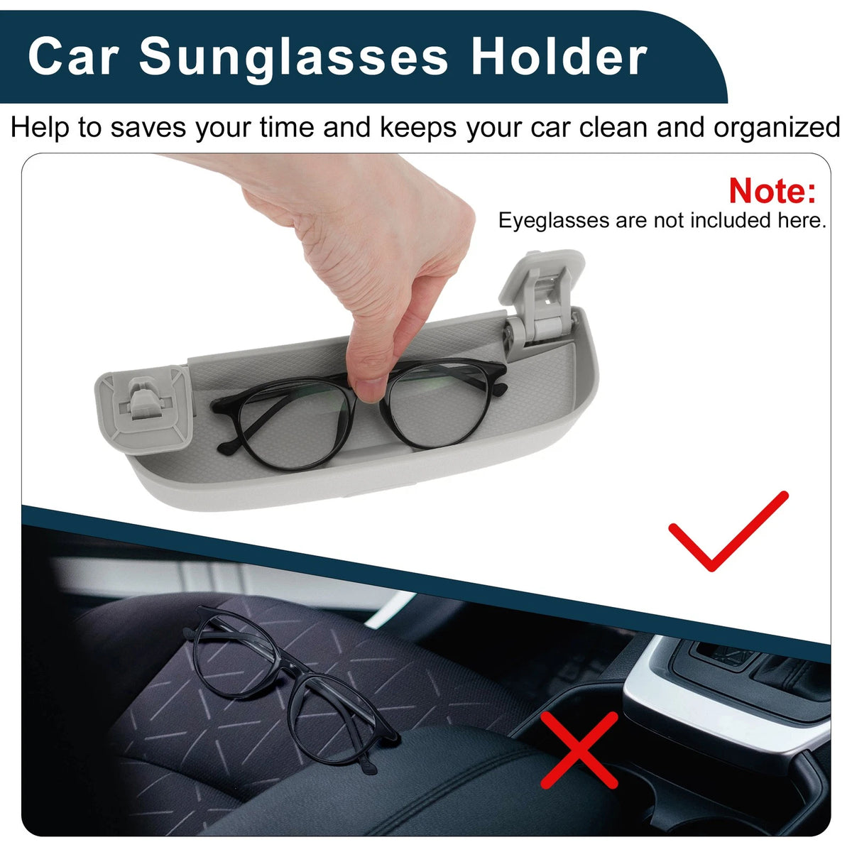 Sunglasses Case for Toyota Prado 2021-2023 Eyeglasses Holder Storage Box