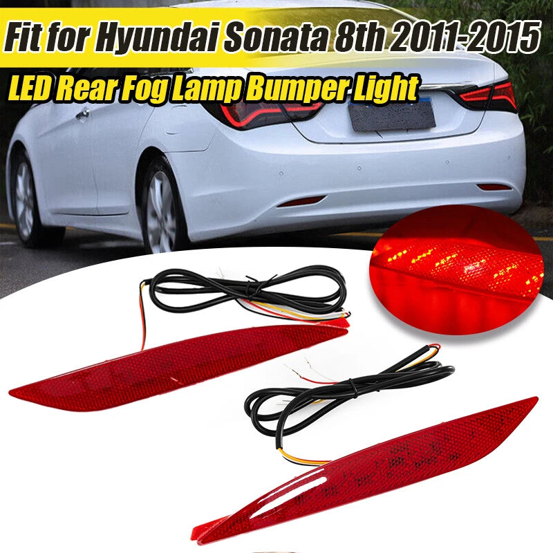 LED Rear Bumper Brake Light Reflector Set for Hyundai Sonata (2011-2014)