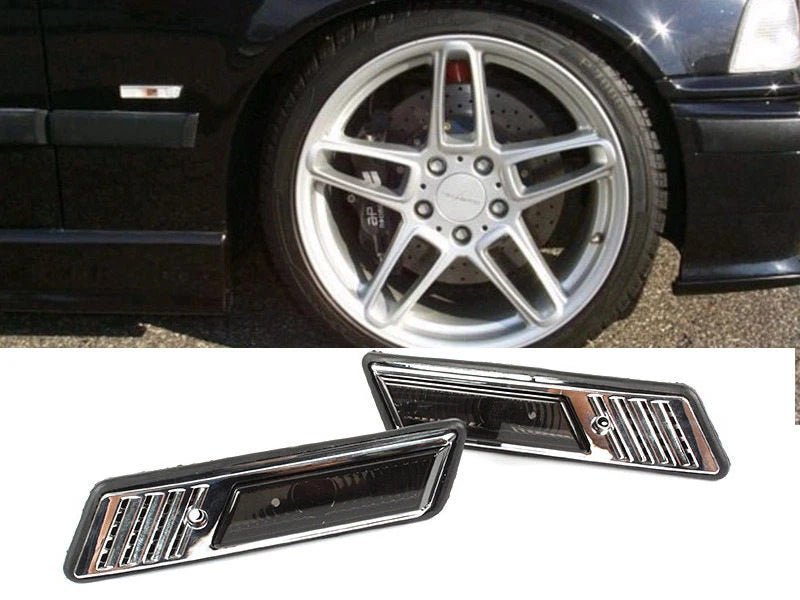 Side Marker Lights for BMW E36 (1991-1996) - Smoke 2 x Bulbs