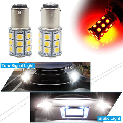 2 x 27SMD BA15D Red LED Light Bulbs for Marine Boat (1004, 1076, 1142)