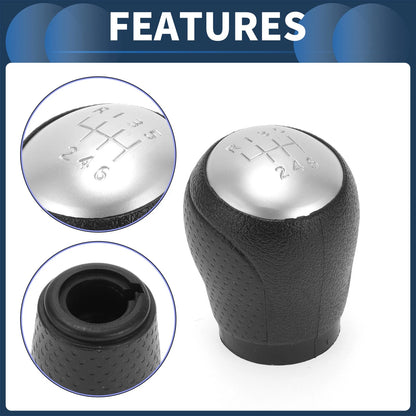 6 Speed Gear Shift Knob for Nissan Juke 2011-2013 Black Silver Tone