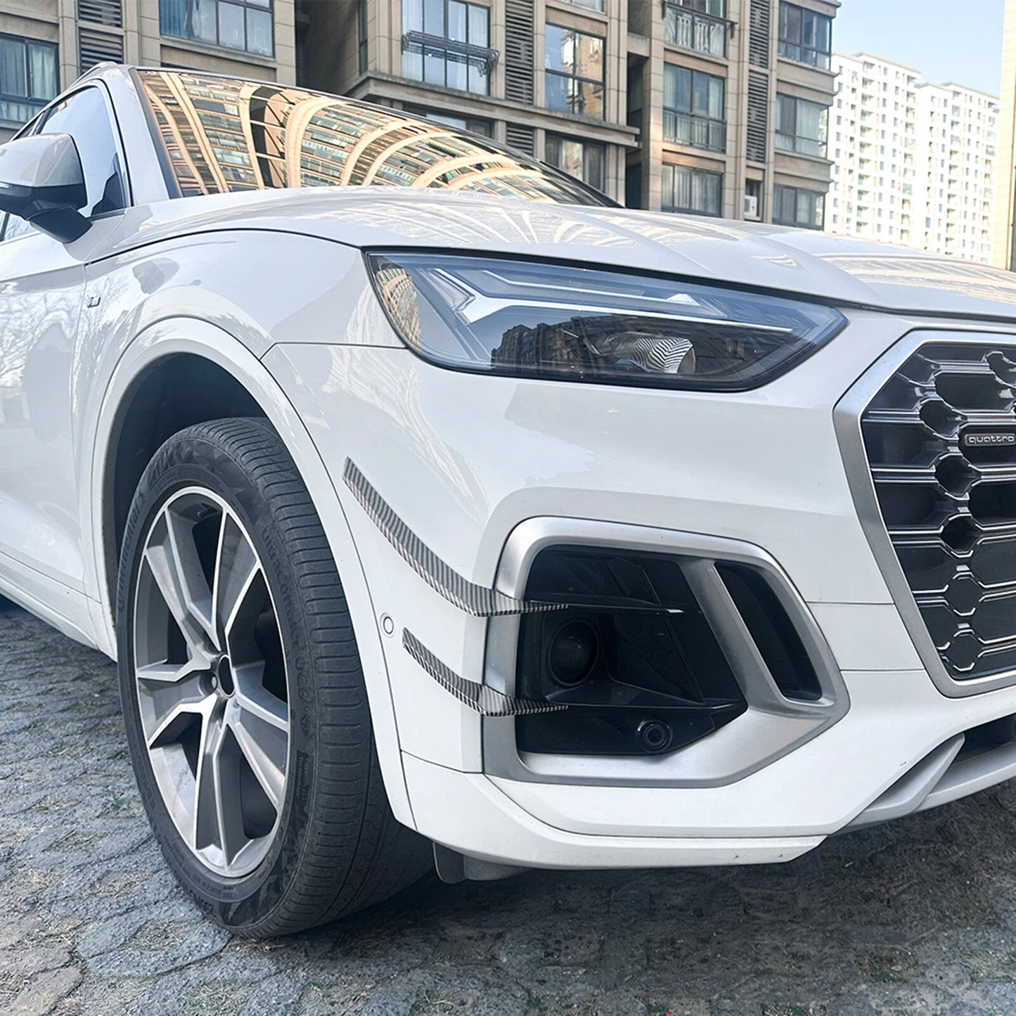 4 x Carbon Look Front Side Air Vent Trims for Audi Q5 FY Sline (2020-2024)