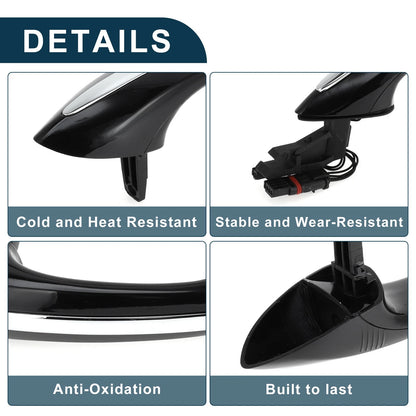 Rear Right Exterior Door Handle for BMW F07 F10 (2010-2017) Black Silver Tone
