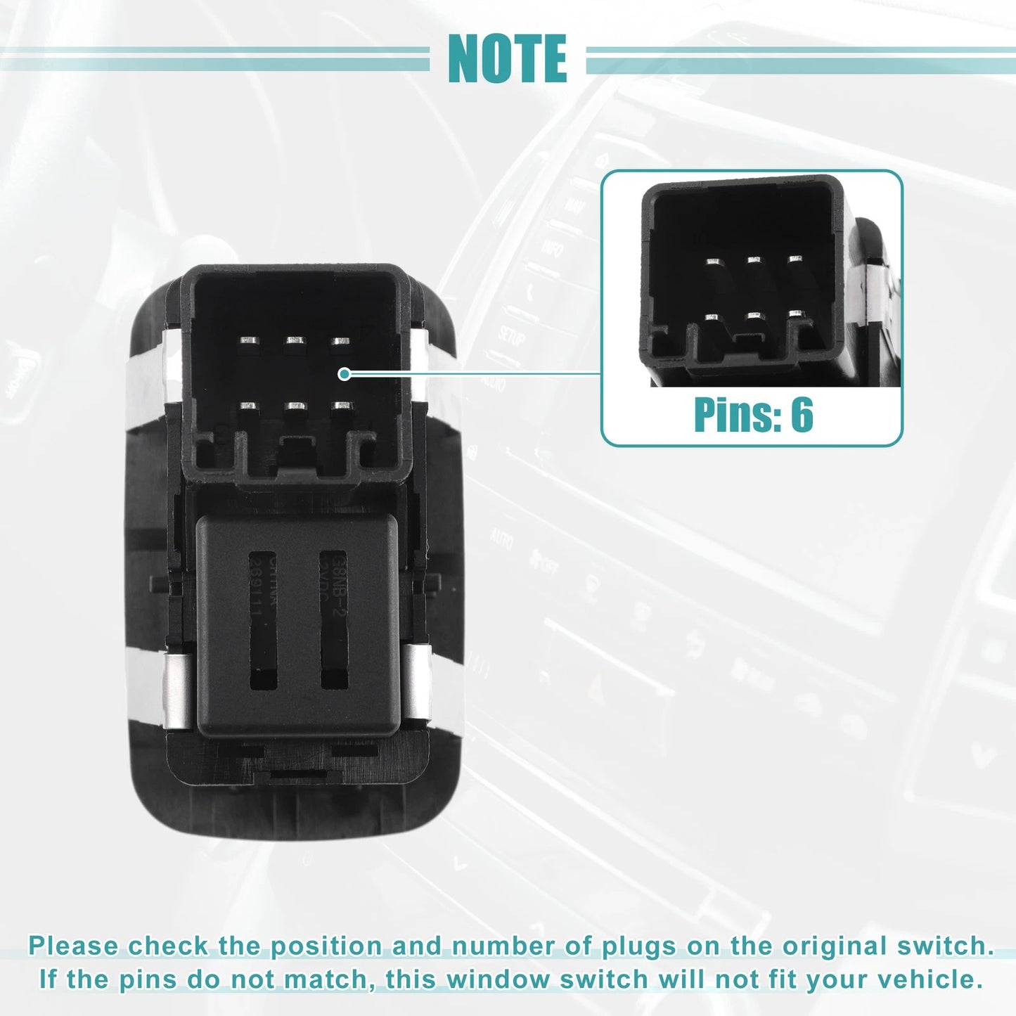 Rear Right Passenger Side Power Window Switch for Chrysler 300 (2011 - 2014)