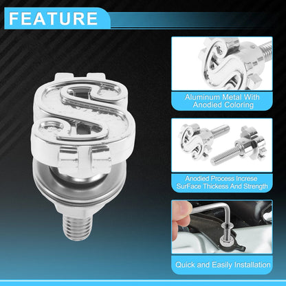 License Plate Screws Cover 3.38 cm Silver Tone for Universal Motorcycle