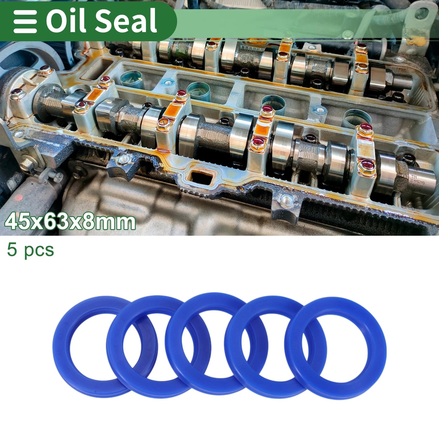Oil Seal / 45x63x8mm / TPU Rotary Shaft Seal 5 Pcs for Rotary Shaft