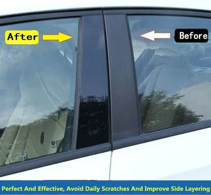 8 x Glossy Black Pillar Posts Door Trim Covers for Hyundai Tucson (2015–2019)