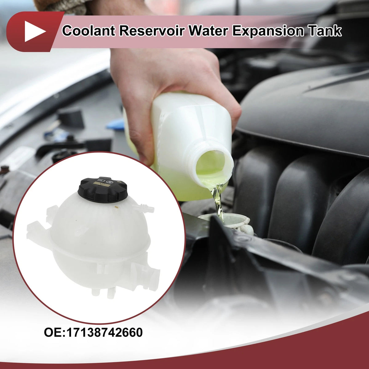 Coolant Expansion Overflow Tank w/ Cap for BMW X3 X4 G01 (2018-2023)