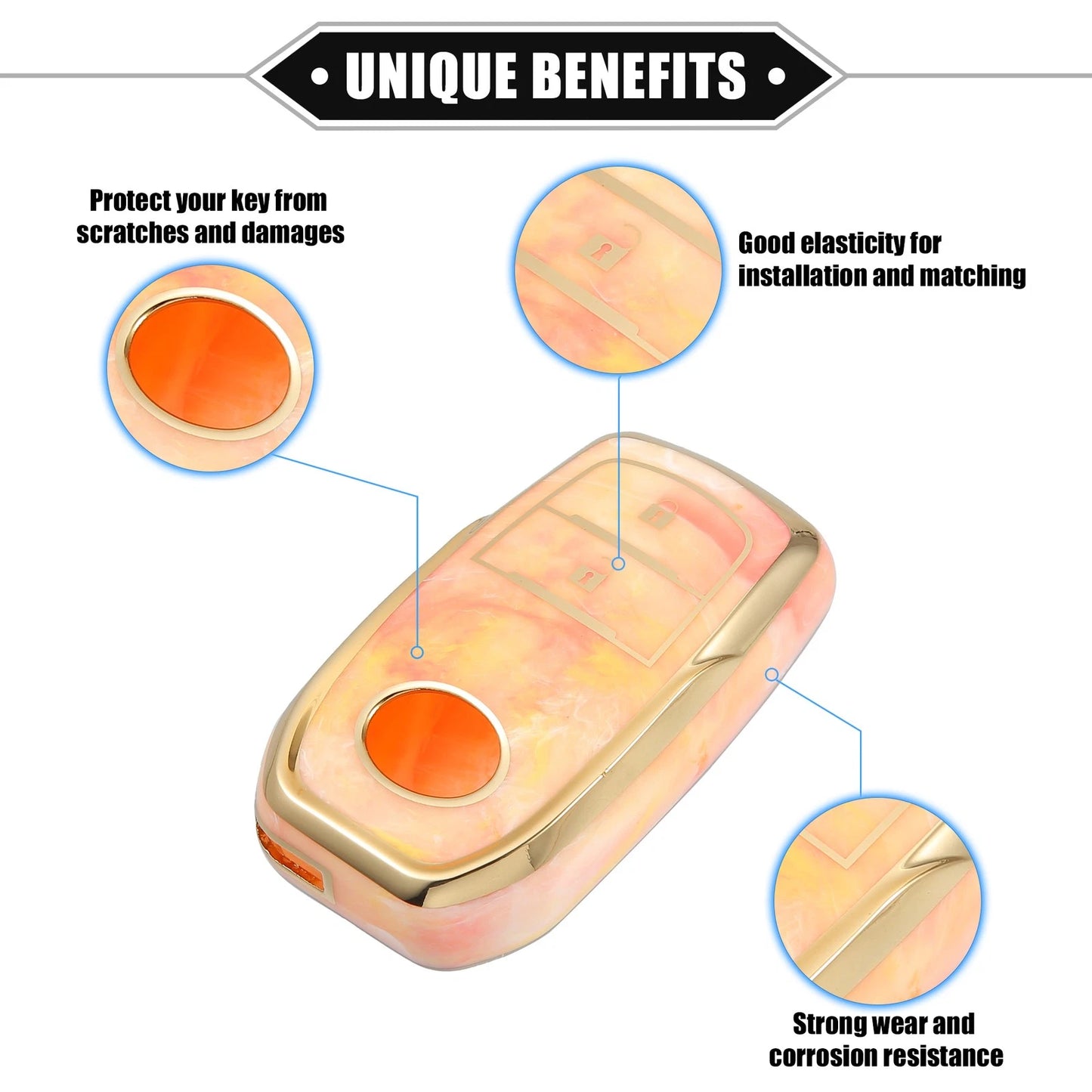 TPU Remote Key Fob Cover for Toyota RAV4 2001-2022 - 2 x Orange Covers