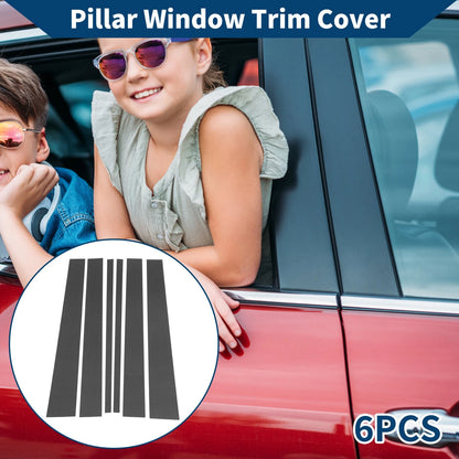 6 Pcs Door Pillar Window Trim Carbon Fiber for Ford Expedition (2003-2023)