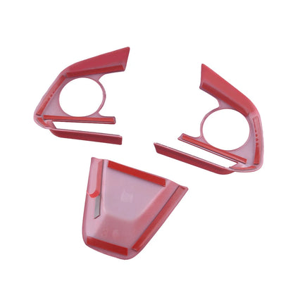 3 x Red Steering Wheel Cover Trim for Toyota Corolla (2019-2021)