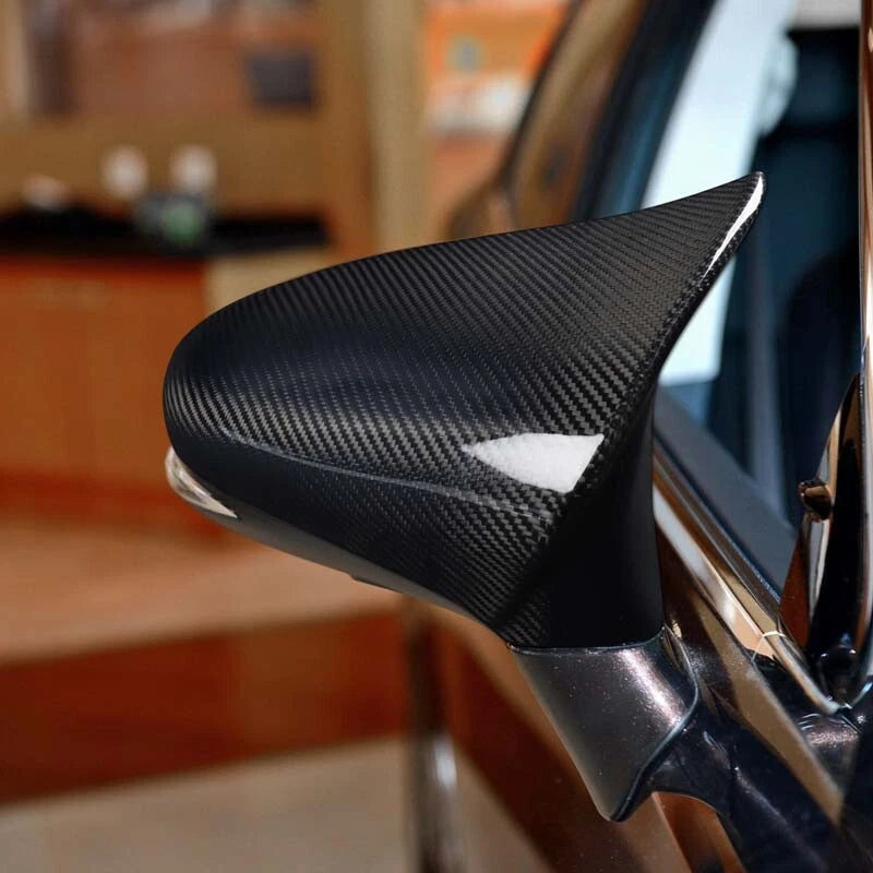 Carbon Fiber Stick-on Rearview Mirror Caps Cover For Lexus IS ES LS GS 2014-2020